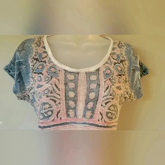 Lucky Brand Womens light gray Indian Mural T-shirt women's size Small - Picture 5 of 13